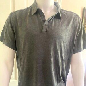 Men's John Varvatos Blue Grey Henley Short Sleeve T Shirt XL